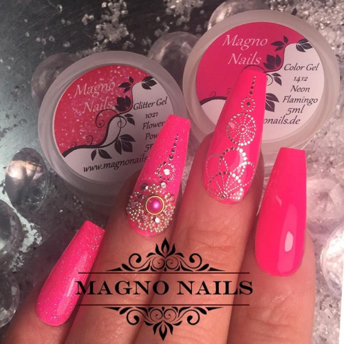 Preview: Nageldesign Ideen - Pinke Lange Nägel